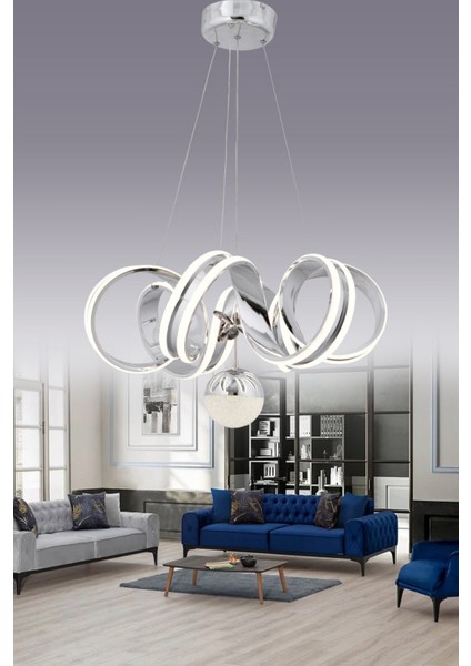 3 Işıklı Kumandalı LED Avize Dimmerli