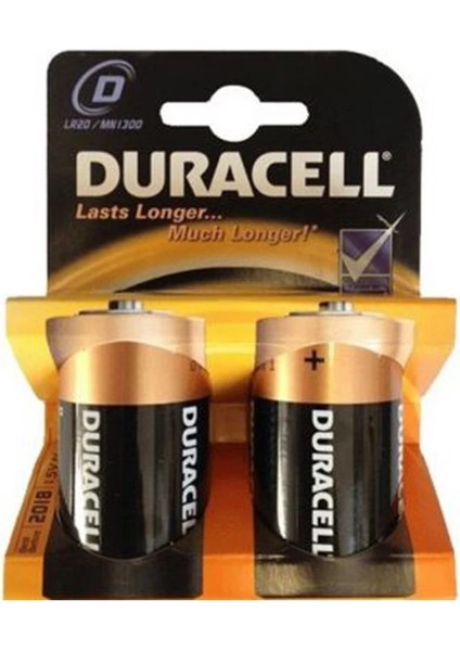 Duracell Alkalin D Büyük Boy Pil 2 Li Ambalaj