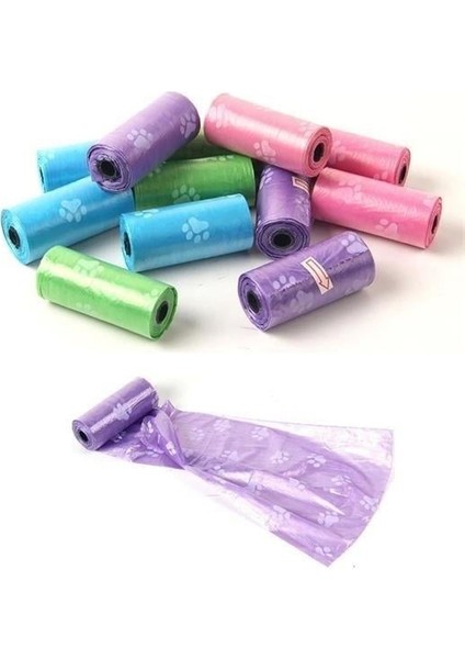 Buffer® 4lü Evcil Hayvanlar Için Pati Desenli Kedi Köpek Kaka Poşeti Torbası