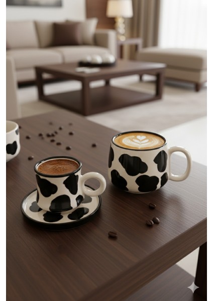 Canım Kendim Serisi Inek Desenli, El Yapımı Seramik ve Kupa Takımı, Mug, Hand Made fiyatları