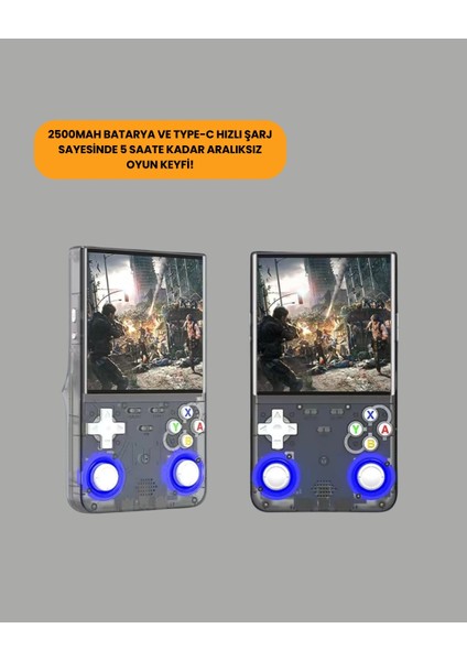 Bfs R36 Ultra Çift Joystickli Retro Oyun Konsolu 2500MAH Bataryalı modelleri