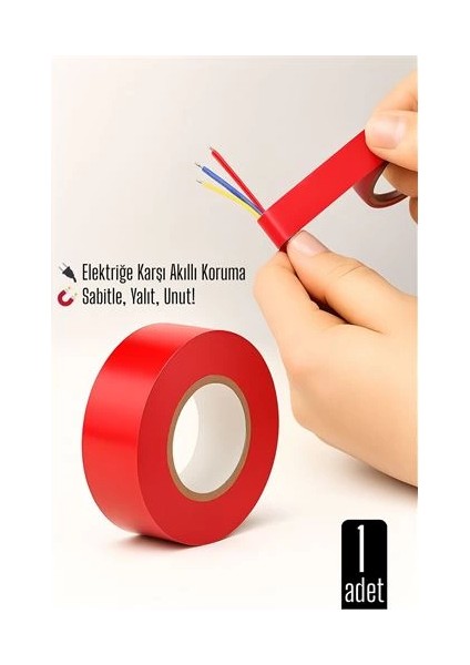 Bfs Kırmızı Elektrik Bandı – Yüksek Yalıtım Gücü, Kablo Sabitleme ve Elektrik Koruma Için
