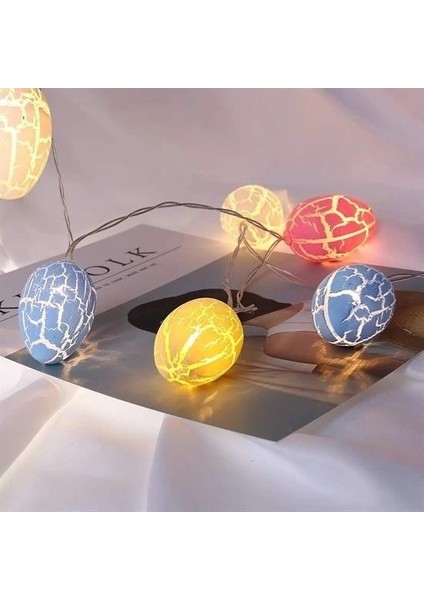 10LU Renkli Yumurta Şeklinde Dekoratif Dolama LED Aydınlatma
