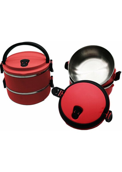 Sefer Tası Yemek Termosu Saklama Kabı Termosu 2li - Koyu Pembe (5358)