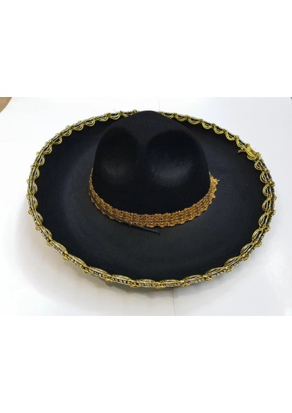 Bfs Altın Renk Şeritli Meksika Mariachi Latin Şapkası 55 cm Çocuk modelleri