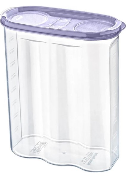 2 Kapaklı Ölçekli Erzak Kuru Gıda Saklama Kutusu Kabı 2,4 LITRE-SA940 (5358)