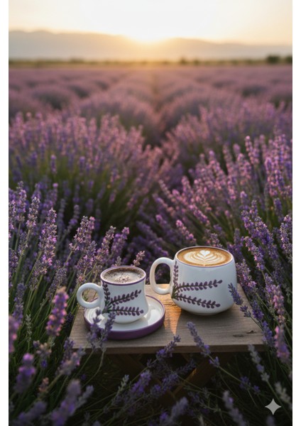 Canım Kendim Serisi Lavanta Desenli, El Yapımı Seramik ve Kupa Takımı, Mug, Hand Made fiyatları