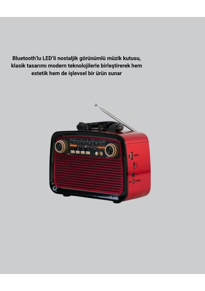 Bfs Bluetooth’lu LED Işıklı Nostaljik Müzik Kutusu – Ahşap Dokulu, Vintage Tasarım ve Yüksek Ses Kalitesi modelleri