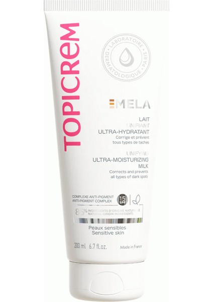 Mela Spf 15 Ultra Moisturizing - Leke Karşıtı Vücut Sütü 200ml - Dezenfektan Hediyeli (%72 Alkol)