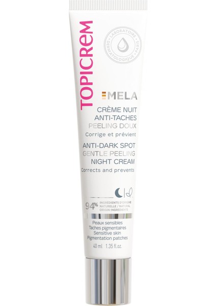 Mela Corrective Night Cream - Leke Karşıtı Gece Kremi 40ml - Dezenfektan Hediyeli (%72 Alkol)