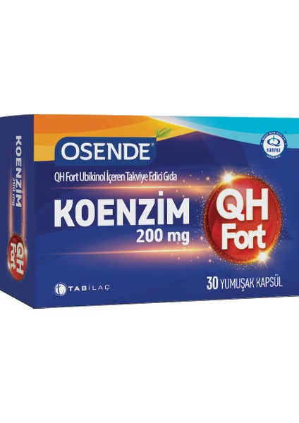 Koenzim Qh Fort 30 Yumuşak Kapsül - Dezenfektan Hediyeli (%72 Alkol)