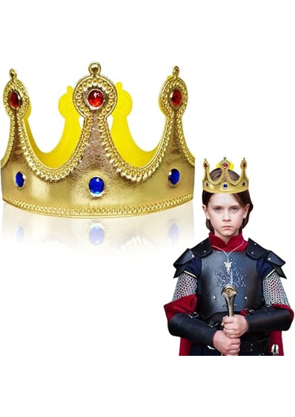 Bfs Altın Renk Eva Malzemeden Imal Çocuk Kral Tacı 57 cm