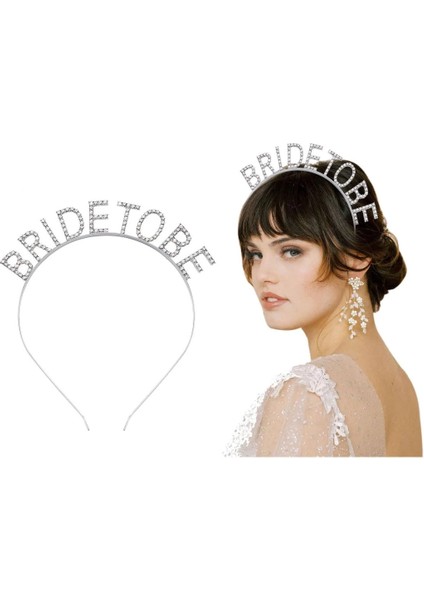 Bfs Gümüş Kaplama Kristal Taşlı Bride To Be Gelin Tacı 16X17 cm fiyatları