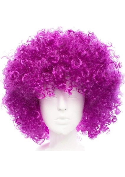 Bfs Koyu Mor Renk Violet Afro Bonus Saç Peruk