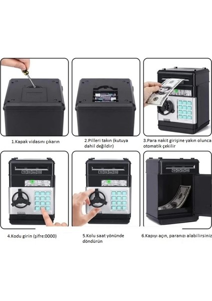 Bfs Elektronik Şifreli Kasa Otomatik Kağıt Para Alan Atm Kumbara modelleri