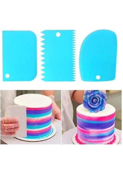 Pasta Hamur Şekillendirici Spatula Kesici Kazıyıcı Dekoratör Set indirimleri