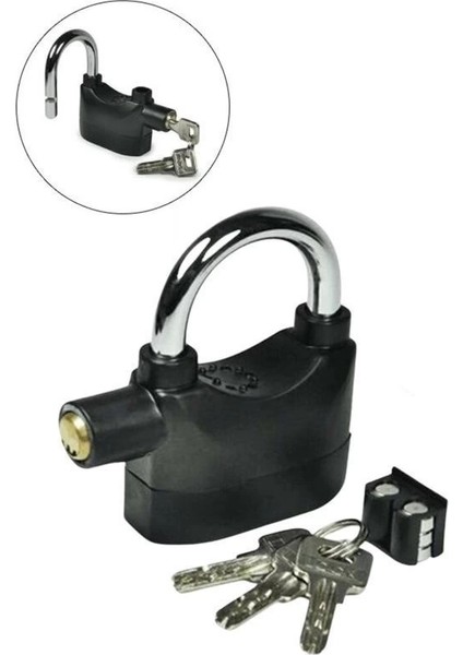 Desibel Siyah Alarmlı Çok Fonksiyonlu Ekstra Güvenlikli Kare Asma Dolap Kilidi