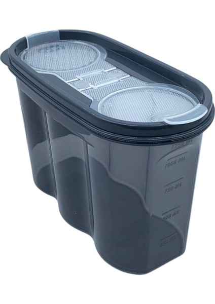 2 Kapaklı Ölçekli Erzak Saklama Kabı - 1,2 Litre - SA930 (5358)