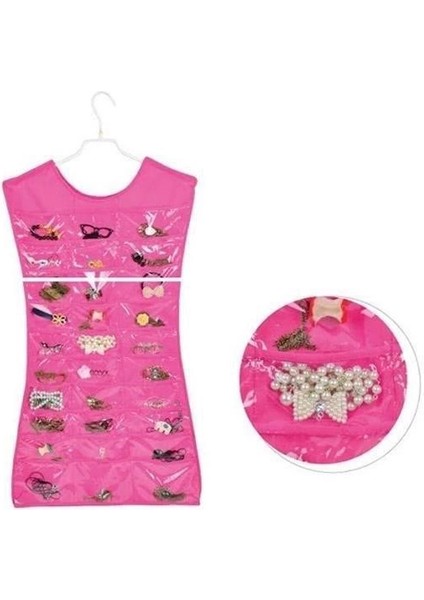 Elbise Şeklinde Takı Organizeri - Pembe