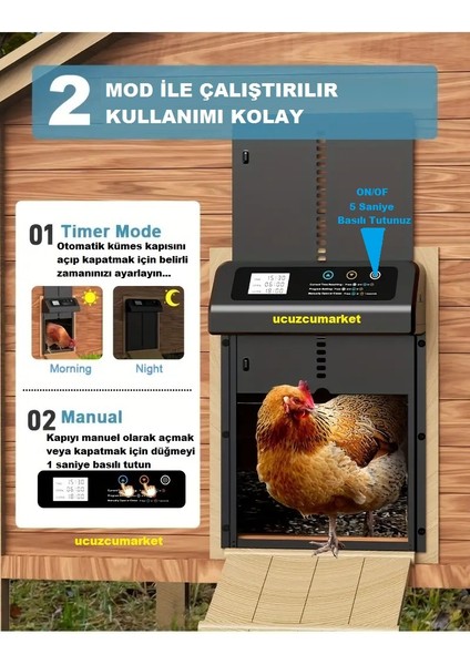 Kümes Kapısı Zaman Ayarlı Digital Ekran (Sıkışma Önleyici) fiyatları