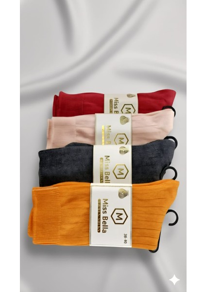 ; Lambswool - Penye Karışım Kadın Çorabı; 36-40 Numara; Asorti 4'lü Set fiyatları