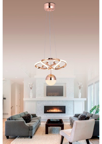 3 Işıklı Kumandalı LED Avize Dimmerli