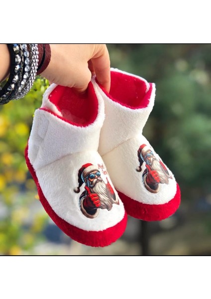 Çocuk Panduf Yeni Yıl Figürlü Cırt Cırtlı Unisex Çocuk Noel Panduf fırsatları