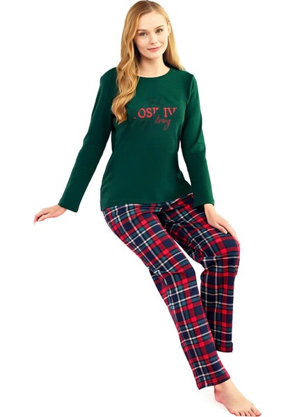 Over Sleep 3252 Kadın Eşli Yılbaşı Pijama Takımı