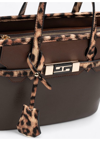Silver & Polo SP1185 Kadın El Çantası Kahve-Leopar Taba indirimleri
