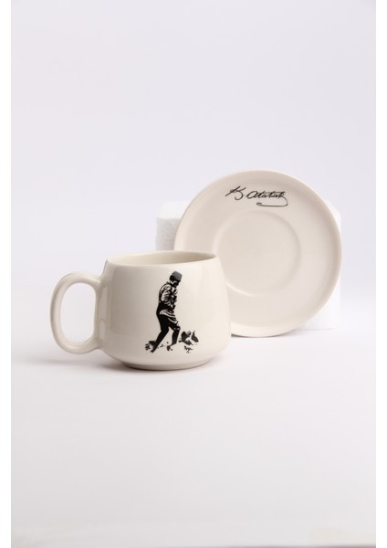 Atatürk Temalı -2 Tabaklı El Yapımı Double Kupa, Seramik Kupa, Mug, Kupa, Handmade modelleri