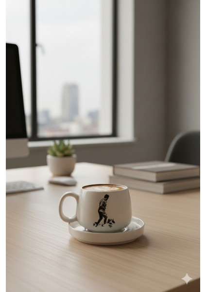 Atatürk Temalı -2 Tabaklı El Yapımı Double Kupa, Seramik Kupa, Mug, Kupa, Handmade fırsatları