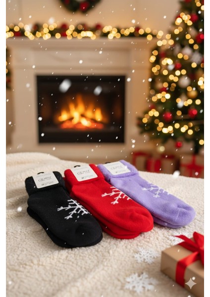 ; Pamuklu Polar Çorap;36-40; Asorti 3'lü Set