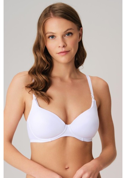 Balensiz Lohusa Önden Açılan Yumuşak Süngerli Beyaz Emzirme Sütyeni - Beyaz - 85C modelleri