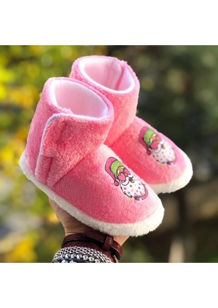 Çocuk Panduf Yeni Yıl Figürlü Cırt Cırtlı Kız Çocuk Noel Panduf modelleri