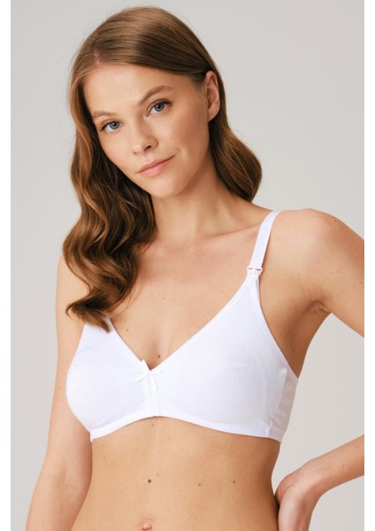 Pamuklu Balensiz Lohusa Önden Açılan Beyaz Emzirme Sütyeni - Beyaz - 100C modelleri