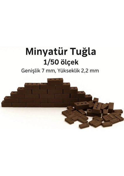 Plastik Minyatür Tuğla 100 Adet