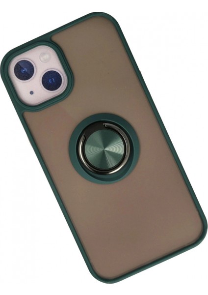 Ieg iPhone 15 Kılıf Montreal Yüzüklü Silikon Kapak - Yeşil fiyatları