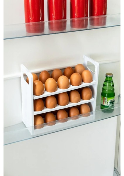 Buzdolabı Rafına Sığabilen 30'lu 3 Katlı Yumurtalık Buzdolabı Organizeri fiyatları