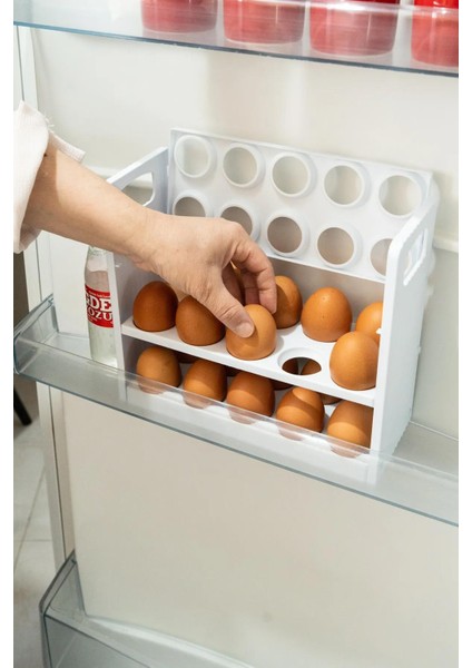 Buzdolabı Rafına Sığabilen 30'lu 3 Katlı Yumurtalık Buzdolabı Organizeri modelleri