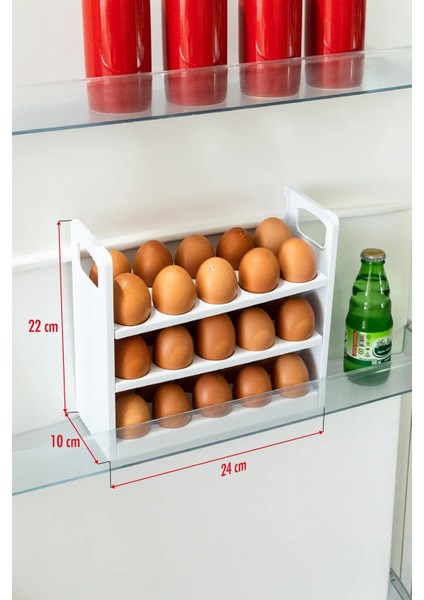 Buzdolabı Rafına Sığabilen 30'lu 3 Katlı Yumurtalık Buzdolabı Organizeri fırsatları