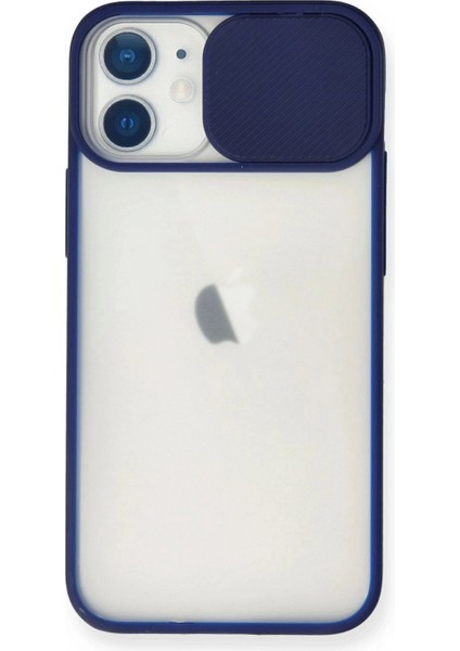 Ieg iPhone 11 Kılıf Palm Buzlu Kamera Sürgülü Silikon - Lacivert