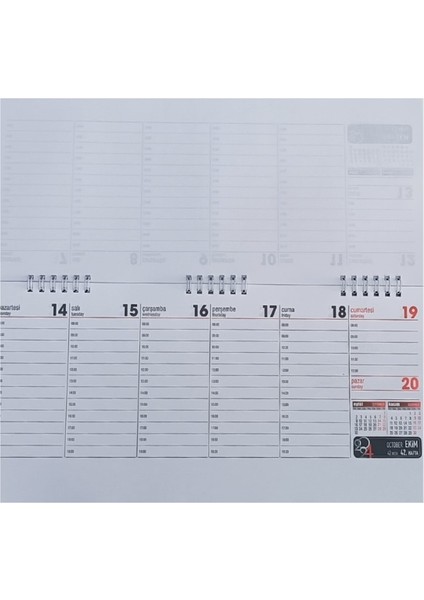 Masa Takvimi Büyük Boy Spiralli 16X34CM 2026