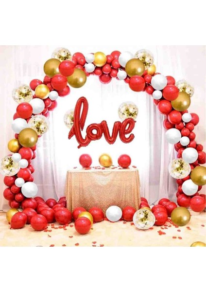 Kırmızı Gold Balon 100 Adet Balon Zincir Seti Karışık Set fiyatları