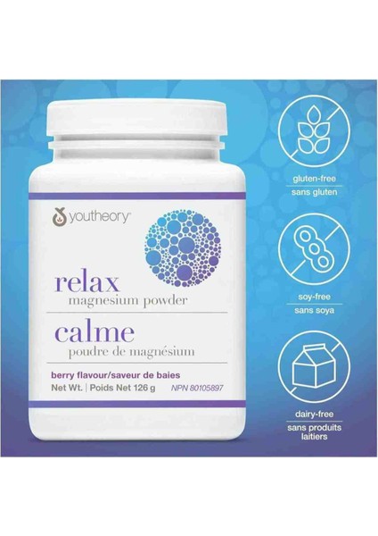 Relax Magnesium Powder-Orijinal Usa Magnezyum Tozu Berry Flavour 126 gr 21 Porsiyon modelleri