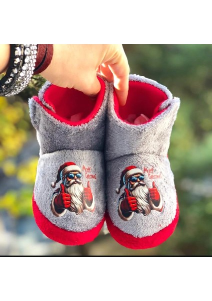 Çocuk Panduf Yeni Yıl Figürlü Cırt Cırtlı Unisex Çocuk Noel Panduf fiyatları