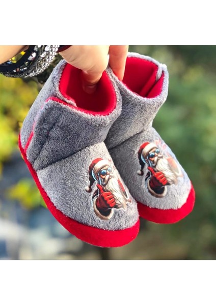 Çocuk Panduf Yeni Yıl Figürlü Cırt Cırtlı Unisex Çocuk Noel Panduf fırsatları