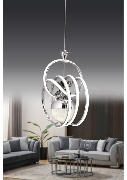 3 Işıklı Kumandalı LED Avize Dimmerli