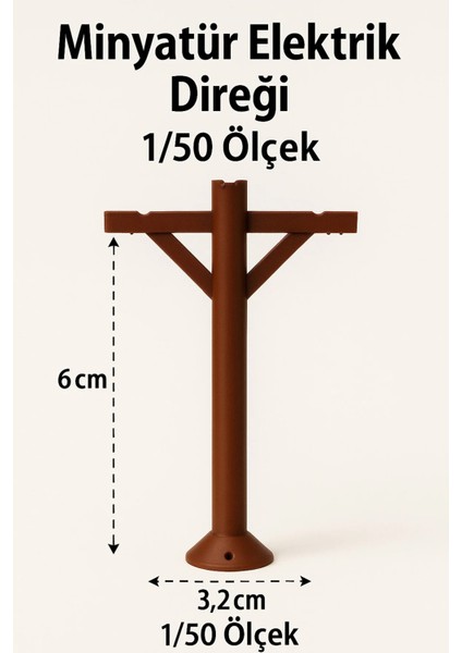 2 Adet Elektrik Direği - 1/50 Ölçekli 1:50 - Figür, Maket, Minyatür