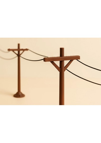 2 Adet Elektrik Direği - 1/50 Ölçekli 1:50 - Figür, Maket, Minyatür modelleri