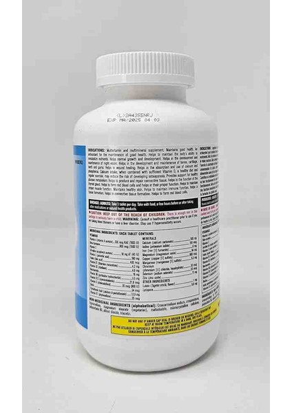 Men Hommes Multivitamin And Minerals modelleri